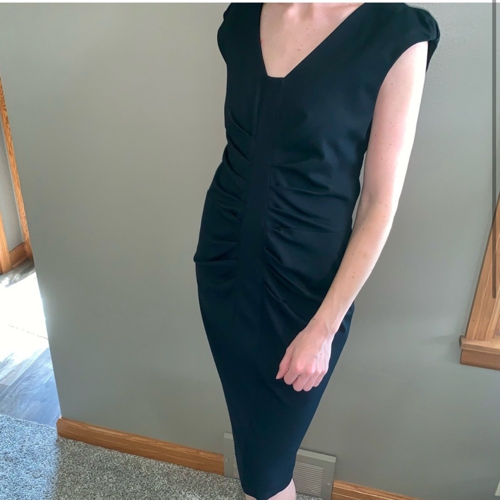 Iris Setlakwe Ruched Black Pencil Dress